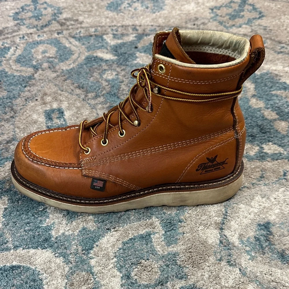Thorogood Men's Tan Leather Work Boots 9.5D - Picture 2 of 10